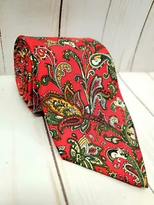 Mickey Mouse Mens Tie All Silk Paisley Balancine The Tie Works Red Green USA 56" - Picture 1 of 7