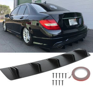 For Mercedes Benz Black Rear Bumper Lip Side Splitter Diffuser Spoiler 5 Fins - Foto 1 di 10