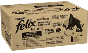 Purina Felix Le Ghiottonerie Cibo Umido per Gatti 80 Buste da 85g Gusto Carne - Foto 1 di 4