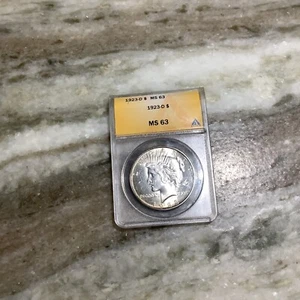 1923-D Silver Peace Dollar MS63 - Picture 1 of 2