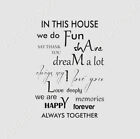 HOUSE FAMILY RULES QUOTE Sizes Reusable Stencil Modern Romantic Style / Q11