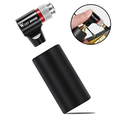 WEST BIKING Radfahren Fahrrad Pumpe CO2 Inflator Fahrradpumpe Ball Pumpe Schwarz - Bild 1 von 4