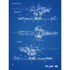 Flak 18 Artillery Anti Aircraft Tank Blueprint Plan Wall Art Canvas Print
