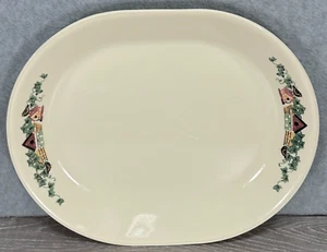 Corelle Corning Elfenbein Garten Haus Vogelhaus Platte 12,24" x 10" Oval Stück - Bild 1 von 9