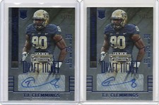 2 2015 Panini Contenders DP Blue Foil Draft Ticket T.J.Clemmings Auto RCs #238