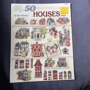 50 HOUSES TO CROSS STITCH By Sam Hawkins X Stitch Patterns Booklet NEW Vintage - Picture 1 of 6
