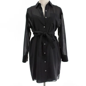 Theory NWT Long Sleeve Oversized Airy Shirt Dress Size P (US 0) in Deep Navy - Picture 1 of 12