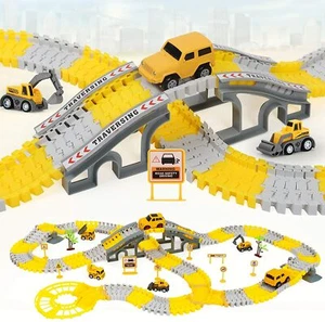 iHaHa 236PCS Construction Race Tracks for Kids Boys Toys, 6PCS Construction Car - Picture 1 of 8