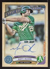 2019 TOPPS GYPSY QUEEN MATT OLSON GQA-MO AUTOGRAPH BASEBALL OAKLAND ATHLETICS