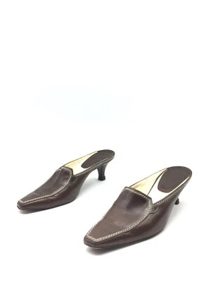 TOD´S Zapatos Loafer De Tacón De Cuero Marrón Para Mujer T.37 1/2 US.7,5 UK.4,5 - Imagen 1 de 4
