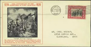 SAVOYSTAMPS- USA Cover -1929- George Rogers Clark -# 651 FDC, Vincennes, Indiana - Picture 1 of 1