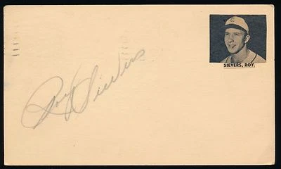 ROY SIEVERS (1949-1965 Browns, Senators, White Sox, A's) -Autograph 3x5 GPC - Image 1 of 2