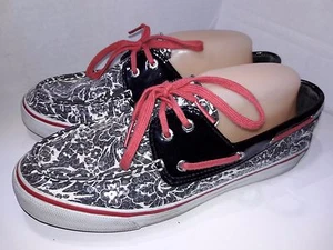 WOMENS SPERRY TOP SIDER BLACK SEQUINS BAHAMA SHOES 9775669 sz 8.5 M - Picture 1 of 8
