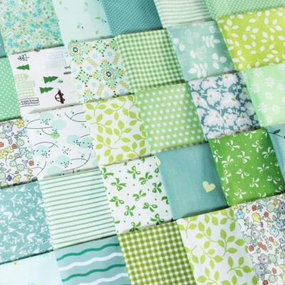 54-Mixcolor Green Fabric Cotton for Quilt & Sewing Crafting squares Bundle DIY - Image 1 of 4