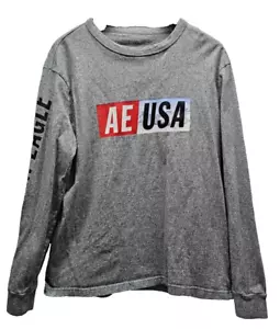 Maglione maglietta American Eagle USA uomo taglia M manica lunga grigio - Foto 1 di 5