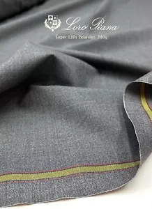 LORO PIANA Suiting Fabric GREY Super 130s Merino Wool Zelander 3.70 meter - Picture 1 of 9