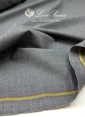 LORO PIANA Suiting Fabric GREY Super 130s Merino Wool Zelander 4.90 meter - Image 1 of 4
