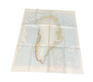 Vintage 1939 Greenland Grönland 22”x27” Map Geodetisk Institut Denmark 1:5000000 - Picture 1 of 11