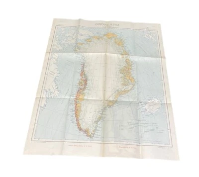 Mapa Geodetisk Institut Dinamarca 1:5000000 1939 Groenlandia 22”x27” de colección Foto 1 de 4
