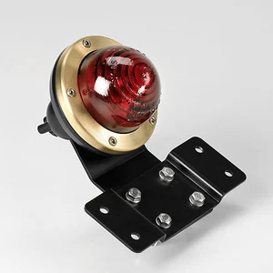 LUZ TRASERA billete de latón LUCAS helicóptero de vidrio Harley Triumph Norton soporte de licencia - Imagen 1 de 3