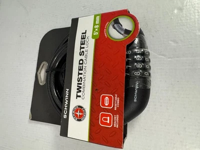 Schwinn Twisted Steel Combination Bike Cable Lock 5’x8mm w/ Bracket New - Image 1 of 2