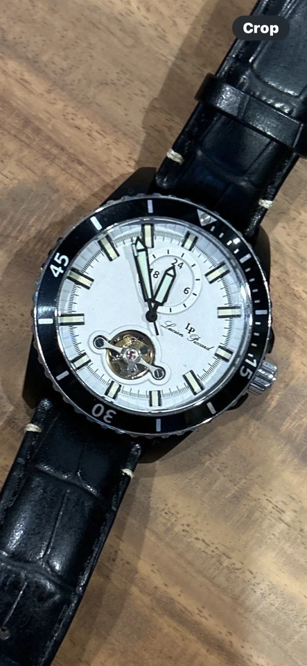 Reloj pulsera Lucien Piccard LP-1298A4 automático 44 mm corazón abierto esfera blanca para hombre” Foto 1 de 4