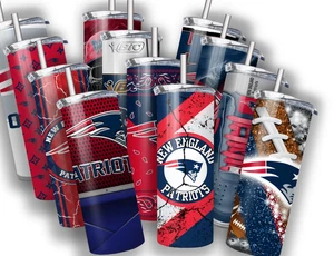Football 20 OZ STAINLESS STEEL TUMBLER CUP +LID/STRAW - Picture 1 of 17