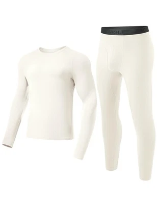 Long Johns for Men Lightweight Thermal Underwear Set Warm Base Layer Top & Bo... - Image 1 of 4
