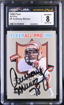 1990 Fleer #8 Anthony Muñoz All-Pro JSA 10 CGC 8 - Image 1 of 2