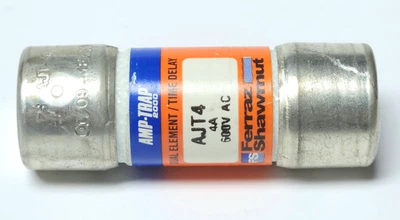 FERRAZ SHAWMUT AJT4 AMP TRAP FUSE 4 AMP 600 VAC Dual Element - Image 1 of 3