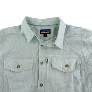 Camisa Patagonia Cayo Largo II Para Hombre Mediana Verde Menta Algodón Orgánico Cáñamo 52126 - Imagen 1 de 9