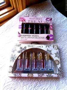 ELLEN TRACY TWO BOX SET 5 EVERYDAY NUDE MATTE LIPSTICKS + 5 TINT LIP OILS NIB - Picture 1 of 9