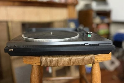 Vintage JVC AL-A110BK Record Player Belt Drive Turntable - Works But Incomplete - Image 1 of 2