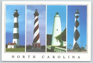 Postcard The Outer Banks of North Carolina 4 Lighthouses posted 2007 - Picture 1 of 2