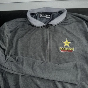 Rockstar Energy Pullover Under Armour Golf Uomo XLarge Grigio ColdGear 1/4 Zip - Foto 1 di 6