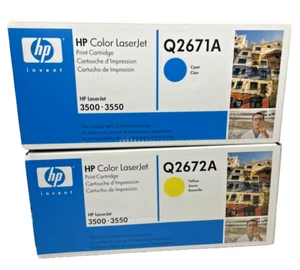 Tinta cian HP Color Laserjet Q2672A amarilla y Q2671A para HP 3500 - 3550 2009 2010 - Imagen 1 de 4