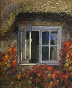 Pastel Drawing Autumnal Garden Window - Picture 1 of 4