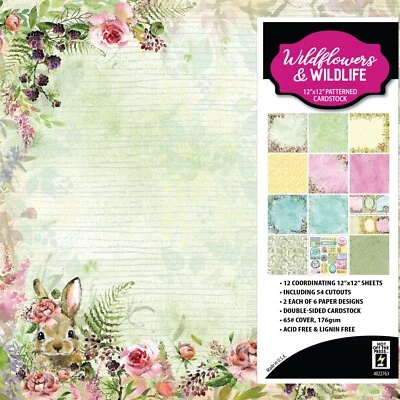 Wildlife 12x12 Patterned Cardstock Paper Scrapbook Craft Flower - Image 1 of 2