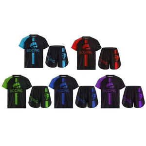 Kids Boy Tracksuit Workout Top And Short Pants Daily T-shirt With Shorts Sport - Picture 1 of 39