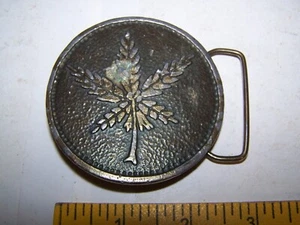 VINTAGE Marijuana Weed Plant Hippie Solid Brass Belt Buckle wyoming studio art - Picture 1 of 4
