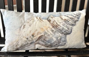 Pottery Barn Pacific Shell Printed Indoor Outdoor Lumbar Pillow Nautical sea - Picture 1 of 8