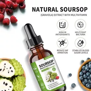Soursop Multivitamin Liquid Drops, Soursop Bitters Liquid, Organic Soursop Le... - Picture 1 of 6