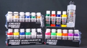 Createx Farben 2oz 22 Farben Set mit 8oz Reiniger - Bild 1 von 3
