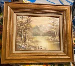 '80 ORIGINAL Oil on Canvas by G. Whitman Winter Mountain Scene Signed & Framed - Picture 1 of 7