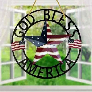 God Bless America doppelseitiges rund gefärbtes Acryldekor - Bild 1 von 3