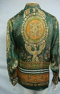 NWT MENS CREME DE SILK METALLIC SILK SHIRT STYLE EAGLE EMBLEM 1019 SIZE LARGE - Picture 1 of 2