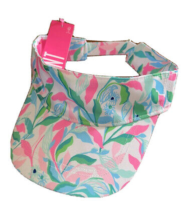 NWT Lilly Pulitzer GWP Visor Resort White Holding Court Prints With A Purpose • 32.60€