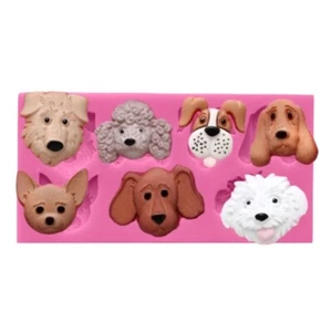 Silicon Cute Mini Dog Face Fondant Chocolate Mould Sugarcraft DIY Clay Resin - Picture 1 of 3