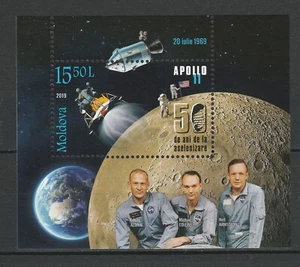 Moldova 2019 Space, Apollo 11 50th Anniversary Moon Landing MNH Block - Picture 1 of 1