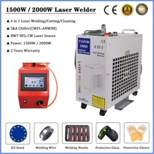 Máquina de corte de limpieza de soldadura láser de fibra portátil 1500 W / 2000 W BWT 4 EN 1 - Imagen 1 de 17